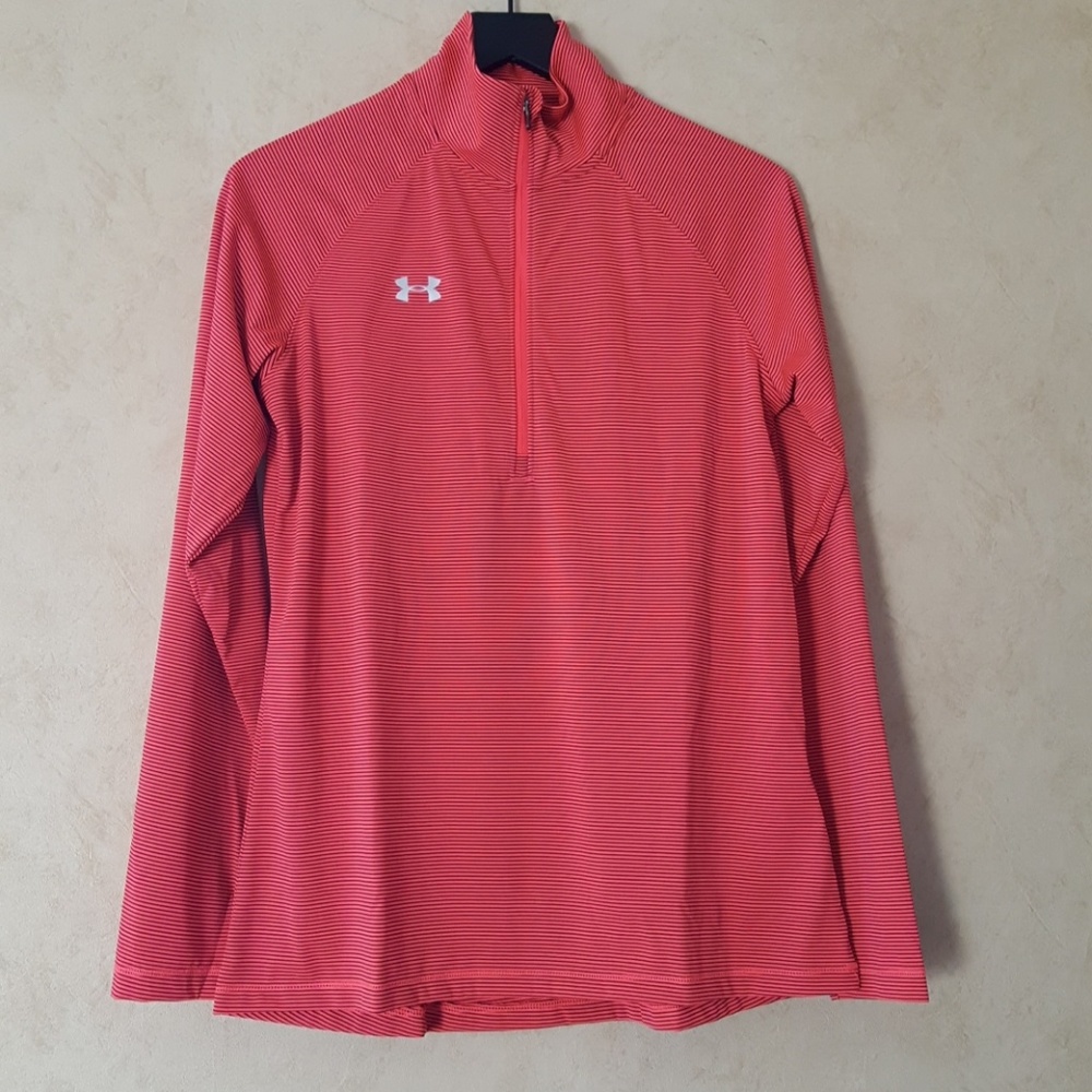 Under Armour striped heat gear half zip small